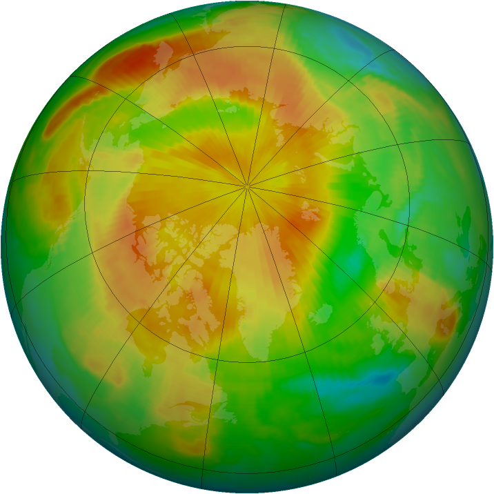 Arctic ozone map for 08 May 1997